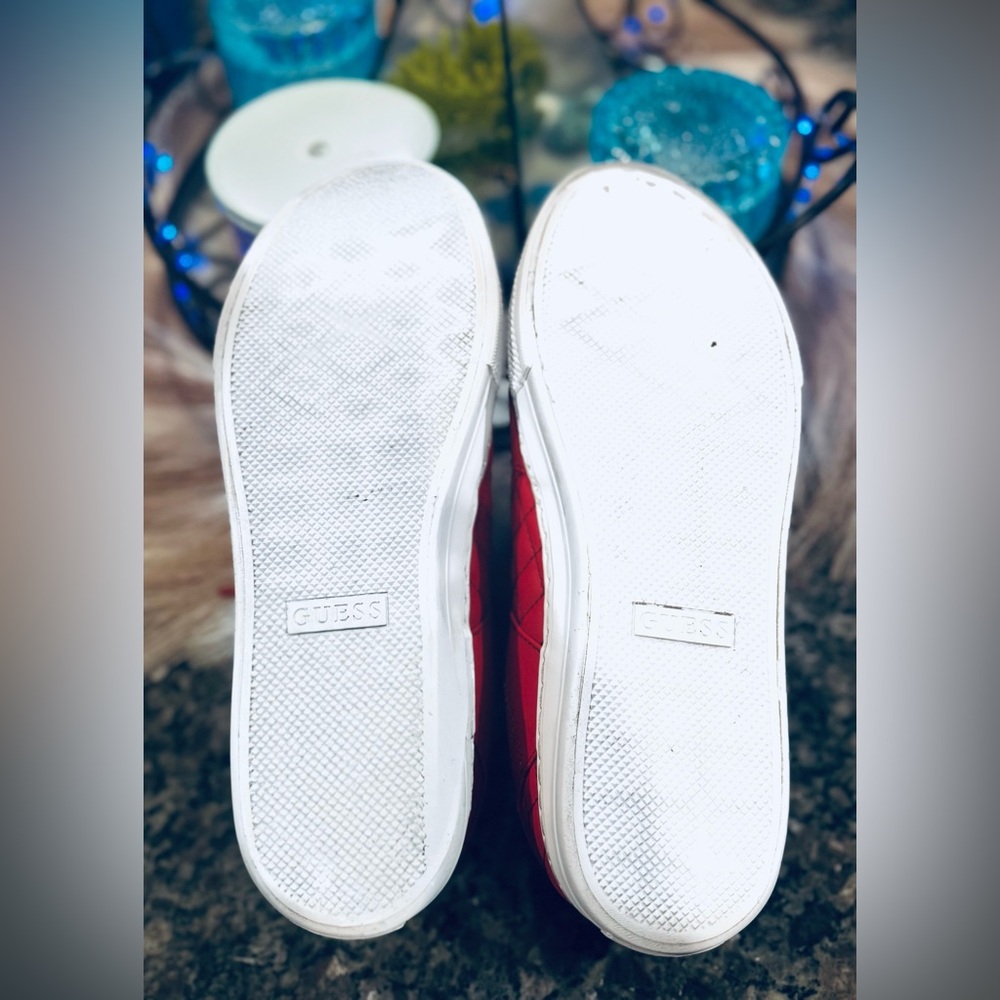 GUESS Women’s Loven Red Sneakers - Picture 7 of 7